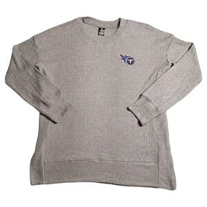 Tennessee Titans Crewneck Ribbed Pullover Sweatshirt Gray Women's Large NWT